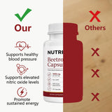 SIZRCSM cápsula Nutrise Beetroot en mano para comparar tamaño y conveniencia