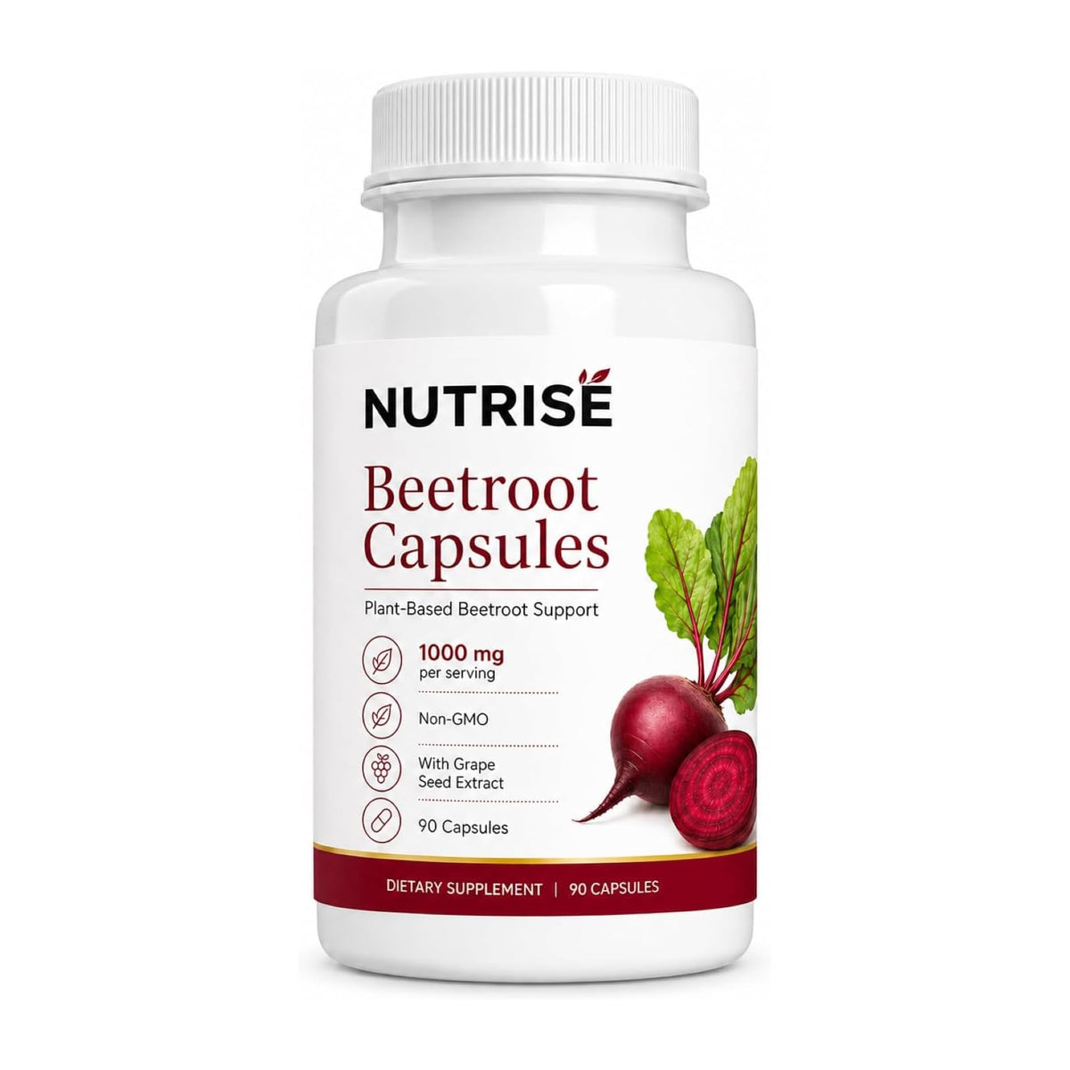 SIZRCSM frasco Nutrise Beetroot al frente mostrando presentación y beneficio práctico
