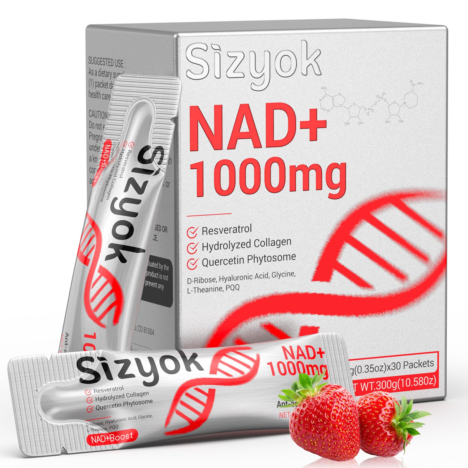 Sizyok frente del envase mostrando fórmula líquida y beneficio energético
