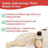 Skeeter Screen beaker con aceite esencial, relleno limpio y sin derrames