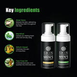 Skin Elements producto en uso demostrando higiene íntima y sensación fresca para hombres