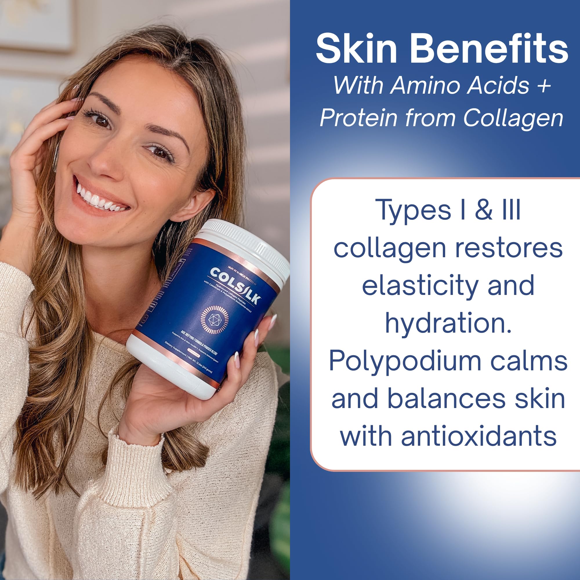 Skin Research Institute batido preparado con ColSilk sin sabor en vaso