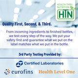 Health Thru Nutrition Skineu mano sosteniendo cápsula ilustra facilidad de uso
