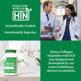 Health Thru Nutrition Skineu comparación de tamaño del frasco para escala