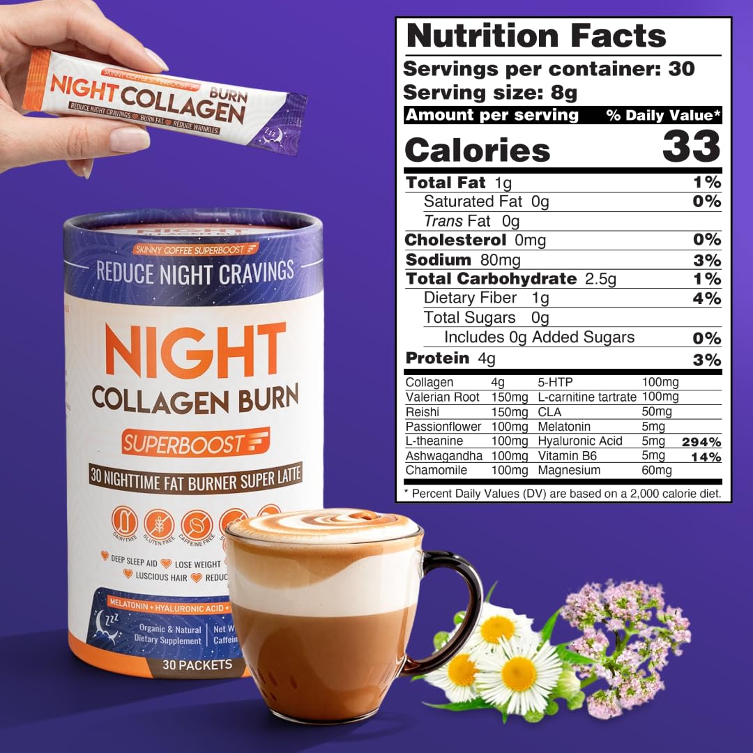 Skinny Coffee SuperBoost etiqueta con información nutricional y uso