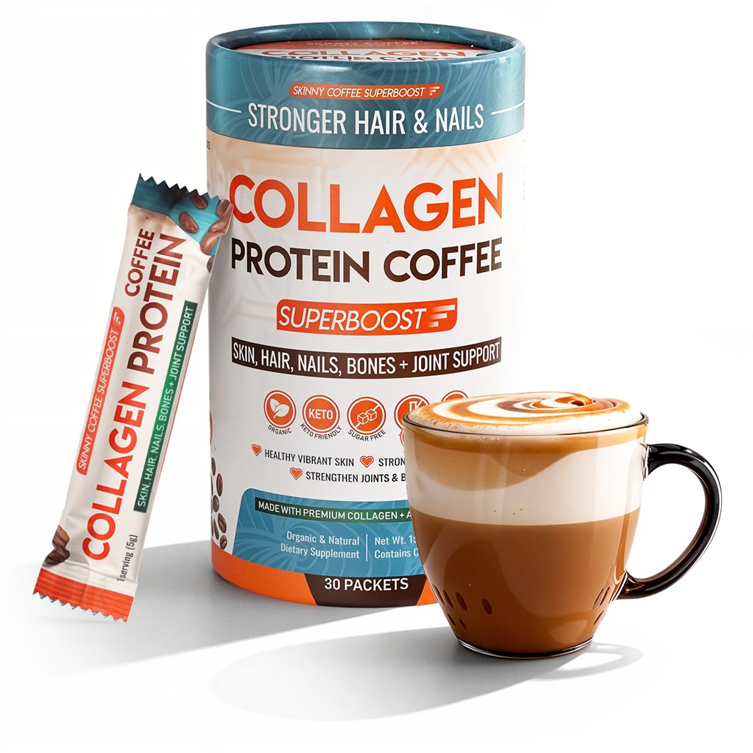 Skinny Coffee SuperBoost frontal del envase mostrando diseño y beneficios visibles