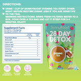 SkinnyBoost bolsita en taza infusionándose, ilustra consumo nocturno relajante