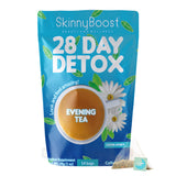 SkinnyBoost empaque frontal mostrando 14 bolsas y beneficio de limpieza