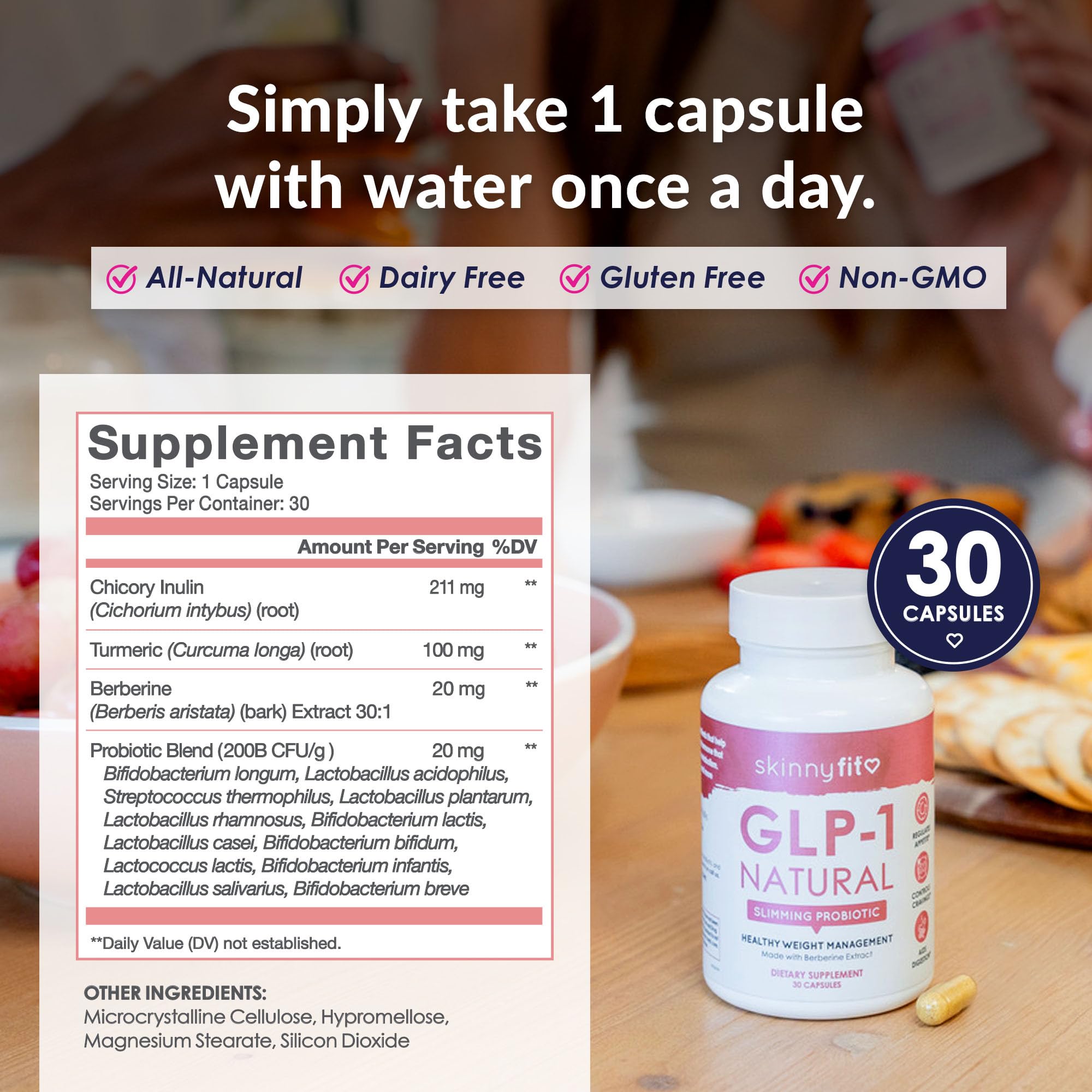 SkinnyFit etiqueta con lista de ingredientes y transparencia de fórmula