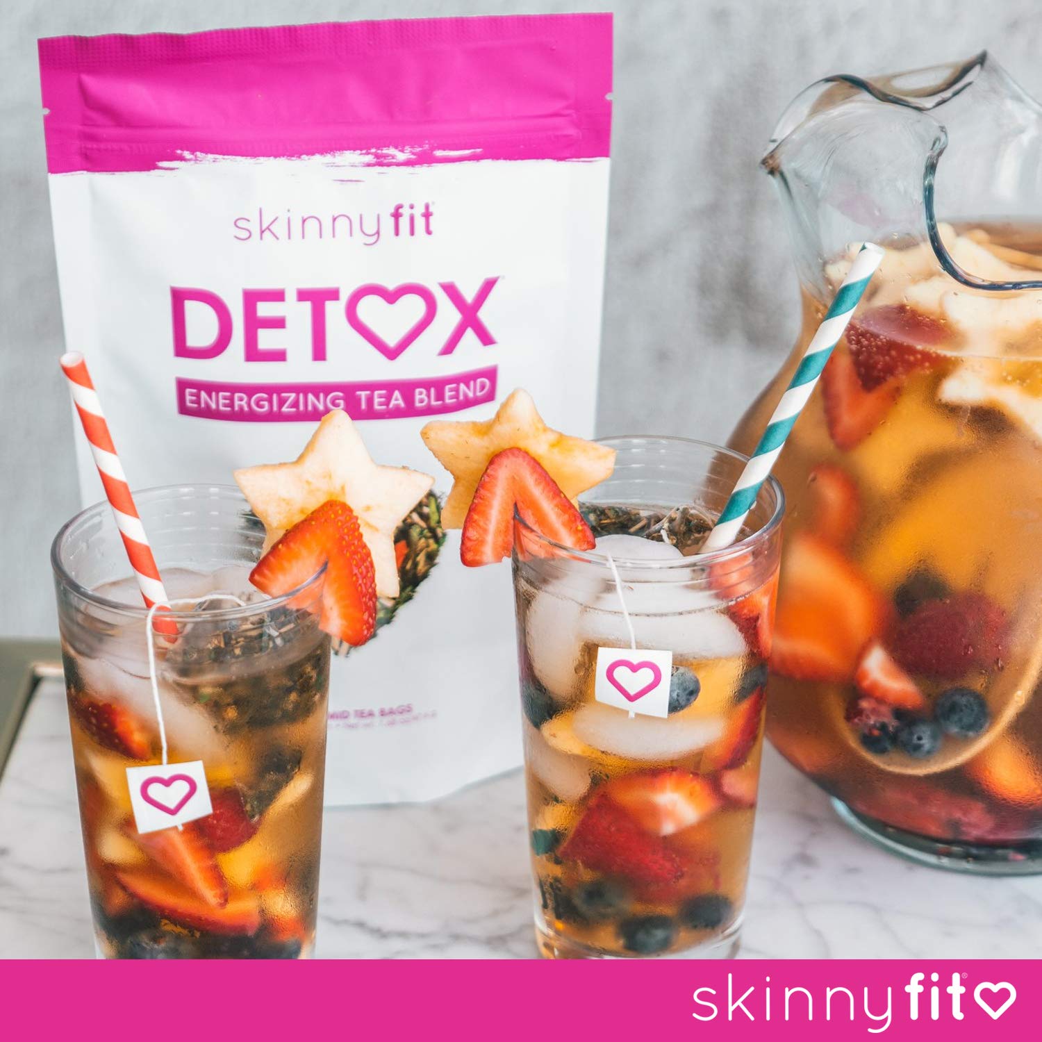 SkinnyFit primeros planos de hojas e ingredientes naturales