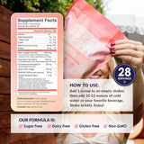 SkinnyFit comparación de tamaño del envase y dosis por porción