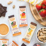Skout Organic barra junto a regla para comparar tamaño y porción práctica