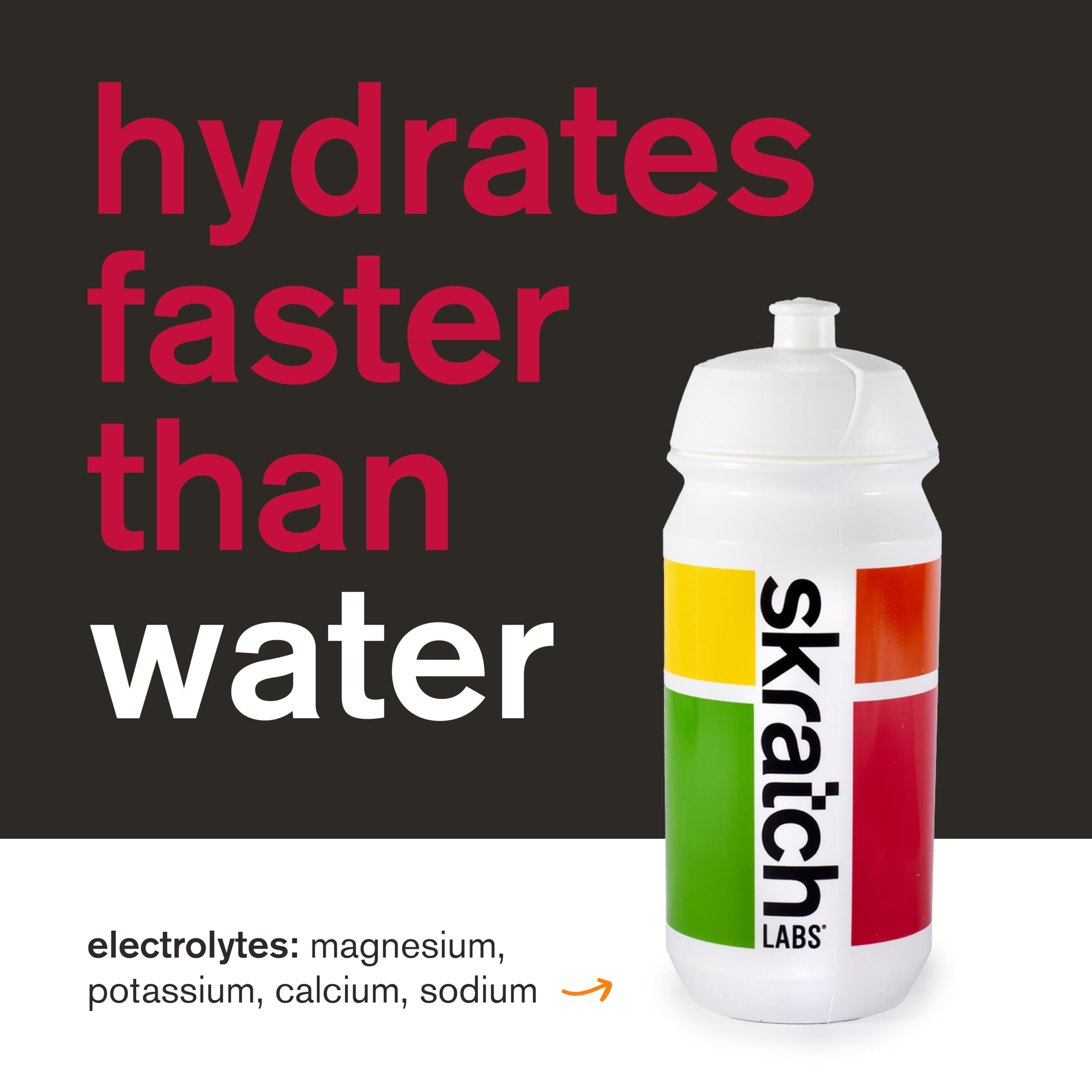 Skratch Labs polvo disolviéndose en agua para hidratación rápida durante ejercicio
