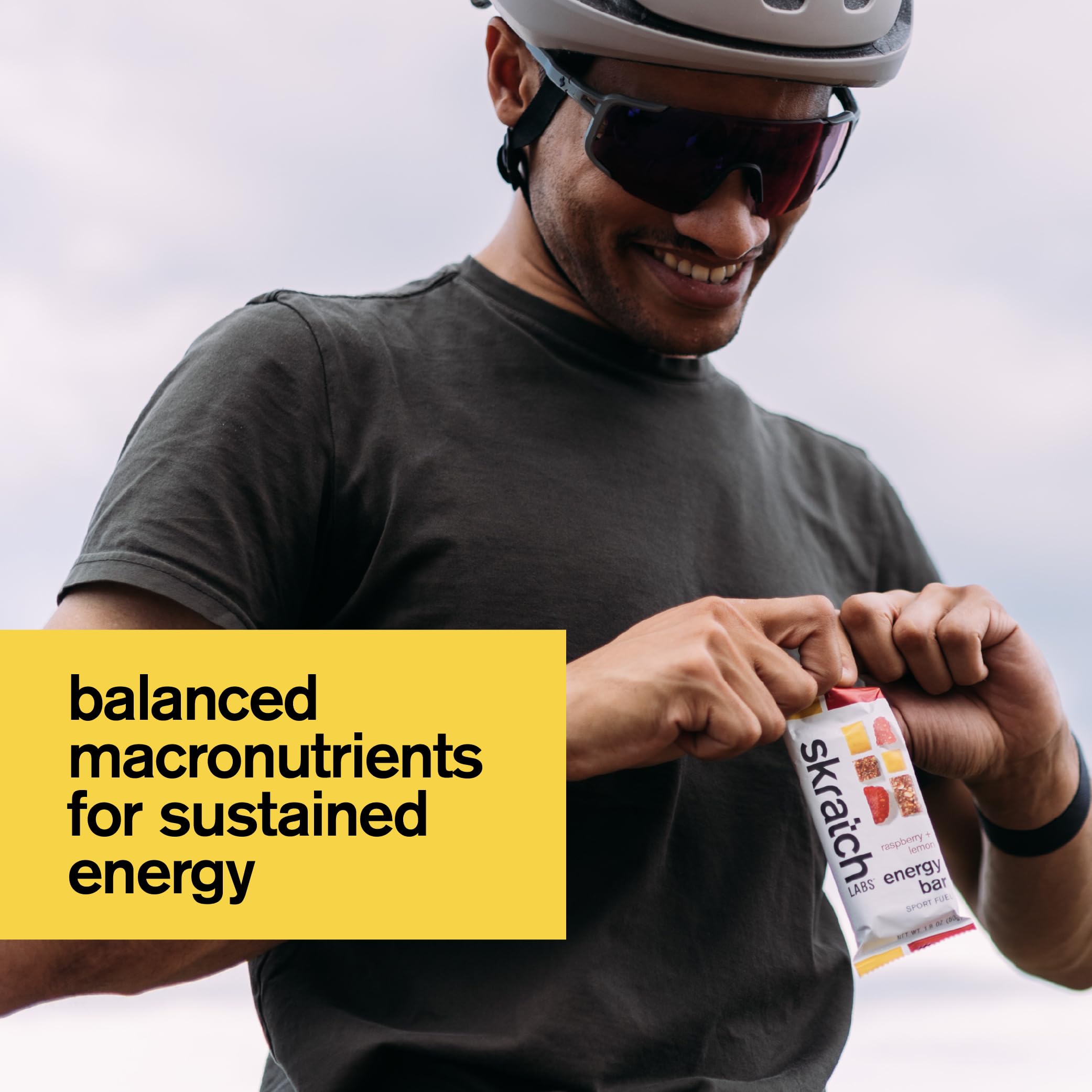 Skratch Labs etiqueta nutricional legible con información de azúcar y proteínas