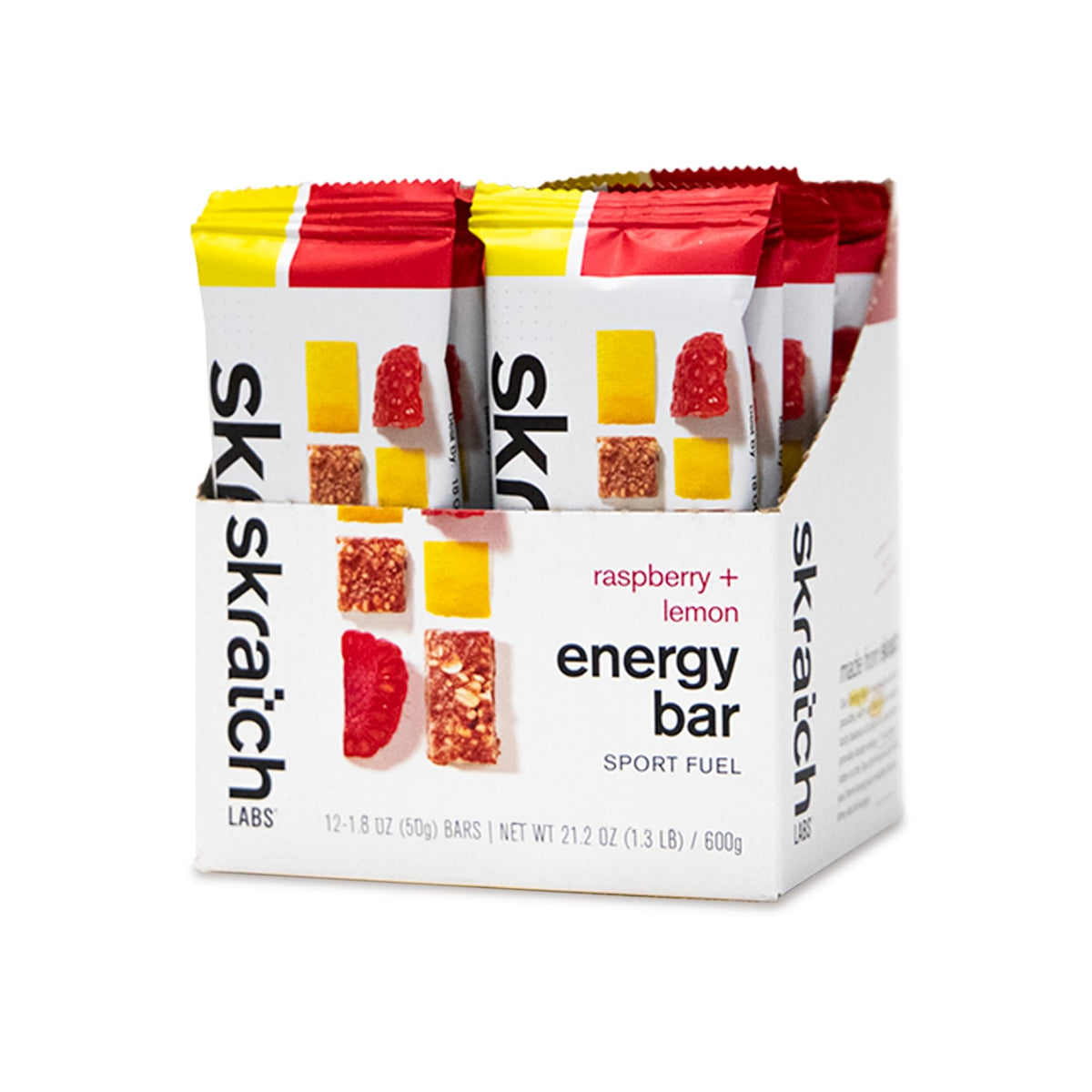 Skratch Labs envase frontal del pack de 12 unidades, fácil transporte y almacenamiento