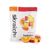 Skratch Labs frente del envase mostrando sabor Fruit Punch y claridad de ingredientes