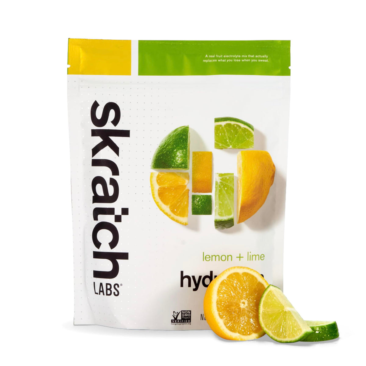 Skratch Labs frente del envase mostrando Lemon & Lime y beneficios