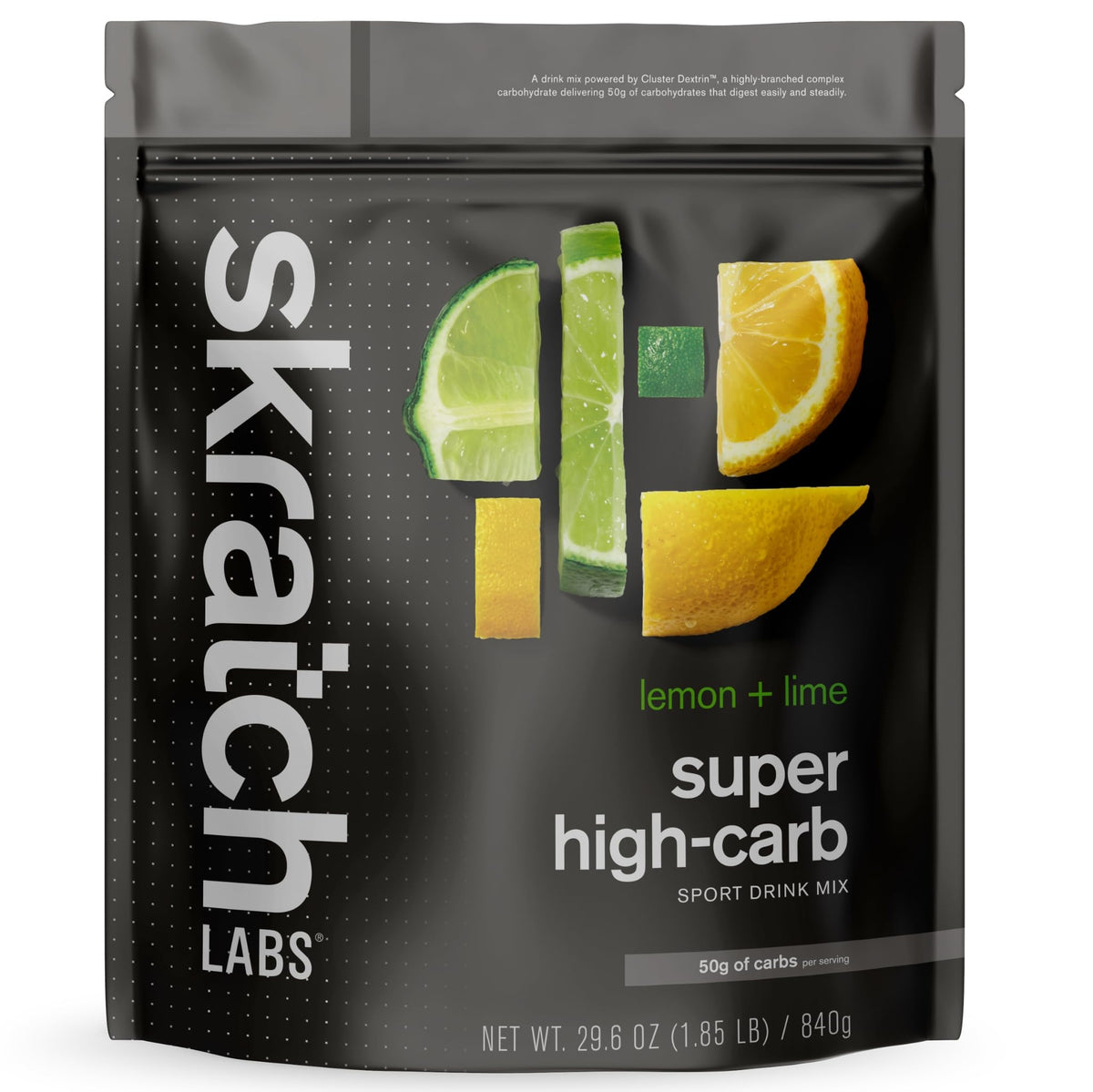 Skratch Labs vista frontal del paquete mostrando 16 sobres y beneficio de conveniencia