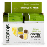 Skratch Labs empaquetado frontal que muestra sabor matcha limón y portabilidad
