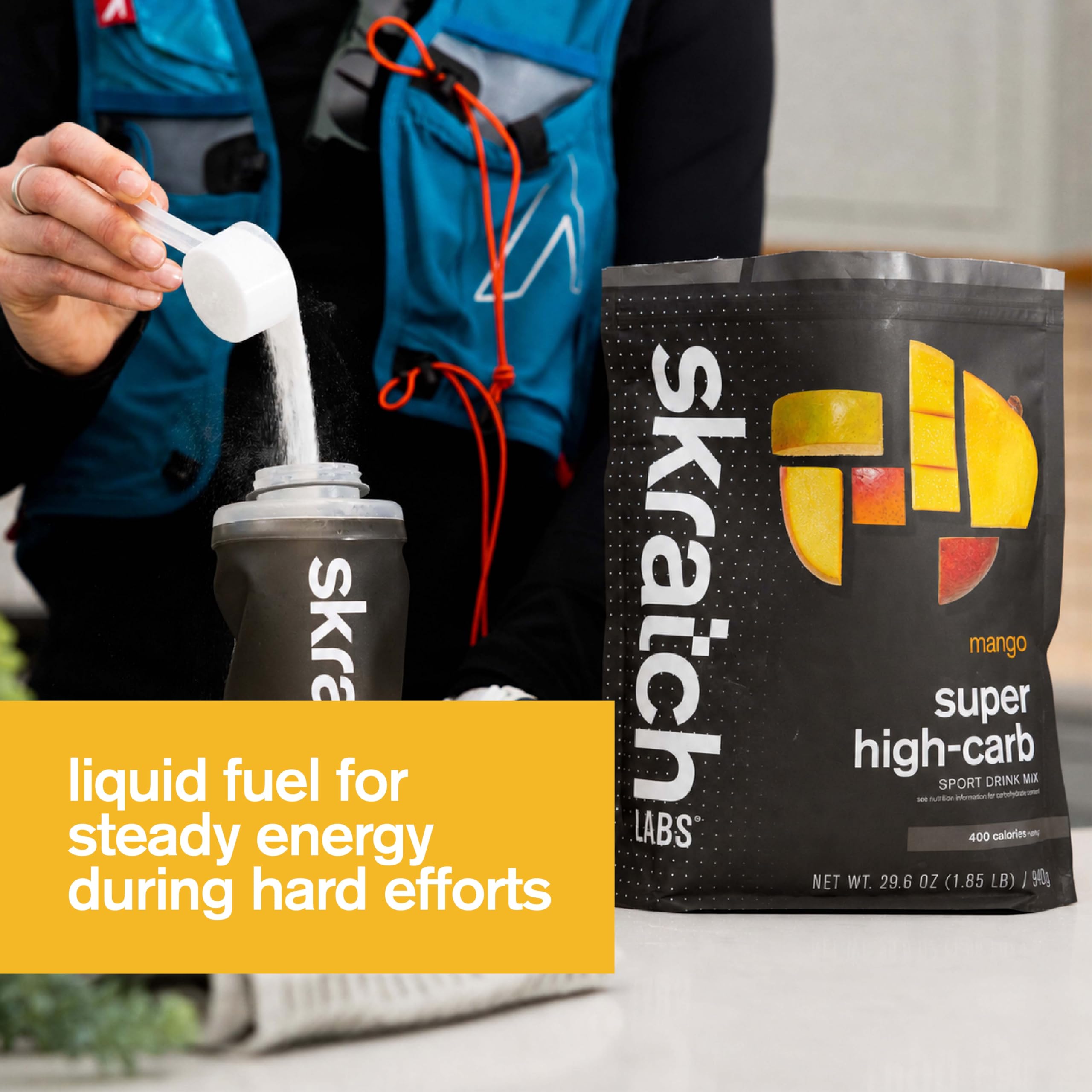 Skratch Labs cucharada con porción para dosificación precisa y ajuste calórico