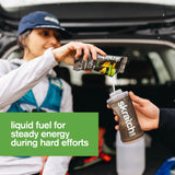 Atleta usando Skratch Labs durante carrera mostrando hidratación y combustible