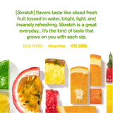 Skratch Labs etiqueta del paquete indicando ingredientes limpios y sin aditivos