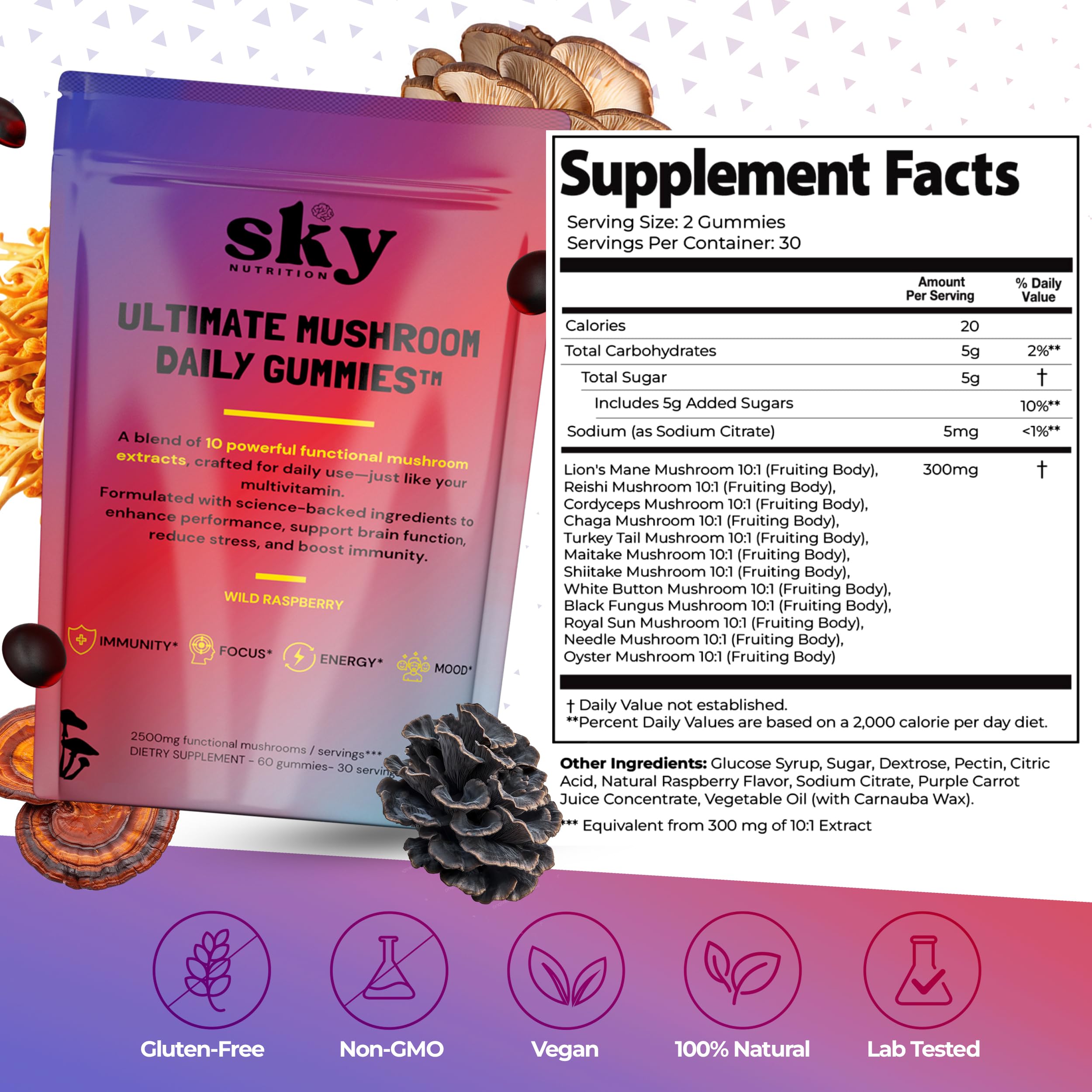 SkyNutrition gomita primer plano textura masticable y sin regusto amargo