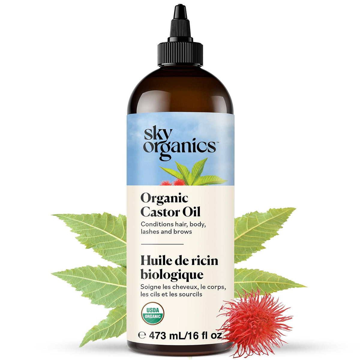 Sky Organics frasco 16oz mostrando presentación y volumen del producto