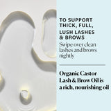 Sky Organics persona aplicando aceite en cejas en rutina nocturna