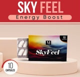SkyFeel persona tomando el suplemento antes del entrenamiento para energía