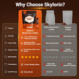 Skylorin taza con bebida preparada que destaca cremosidad y aroma de café