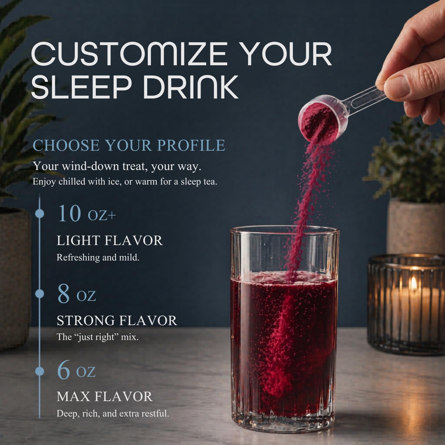 Sleep Habits Restore junto a una regla para comparar tamaño del envase