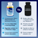 Sleepzyme etiqueta nutricional detalle con información de ingredientes clave