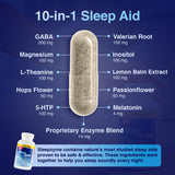 Sleepzyme textura y mezcla de ingredientes en primer plano indicando pureza
