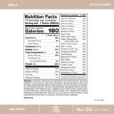SlimFast etiqueta nutricional mostrando 20 g proteína y 24 vitaminas