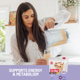 SlimFast batido en cocina matutina, ahorra tiempo cada mañana
