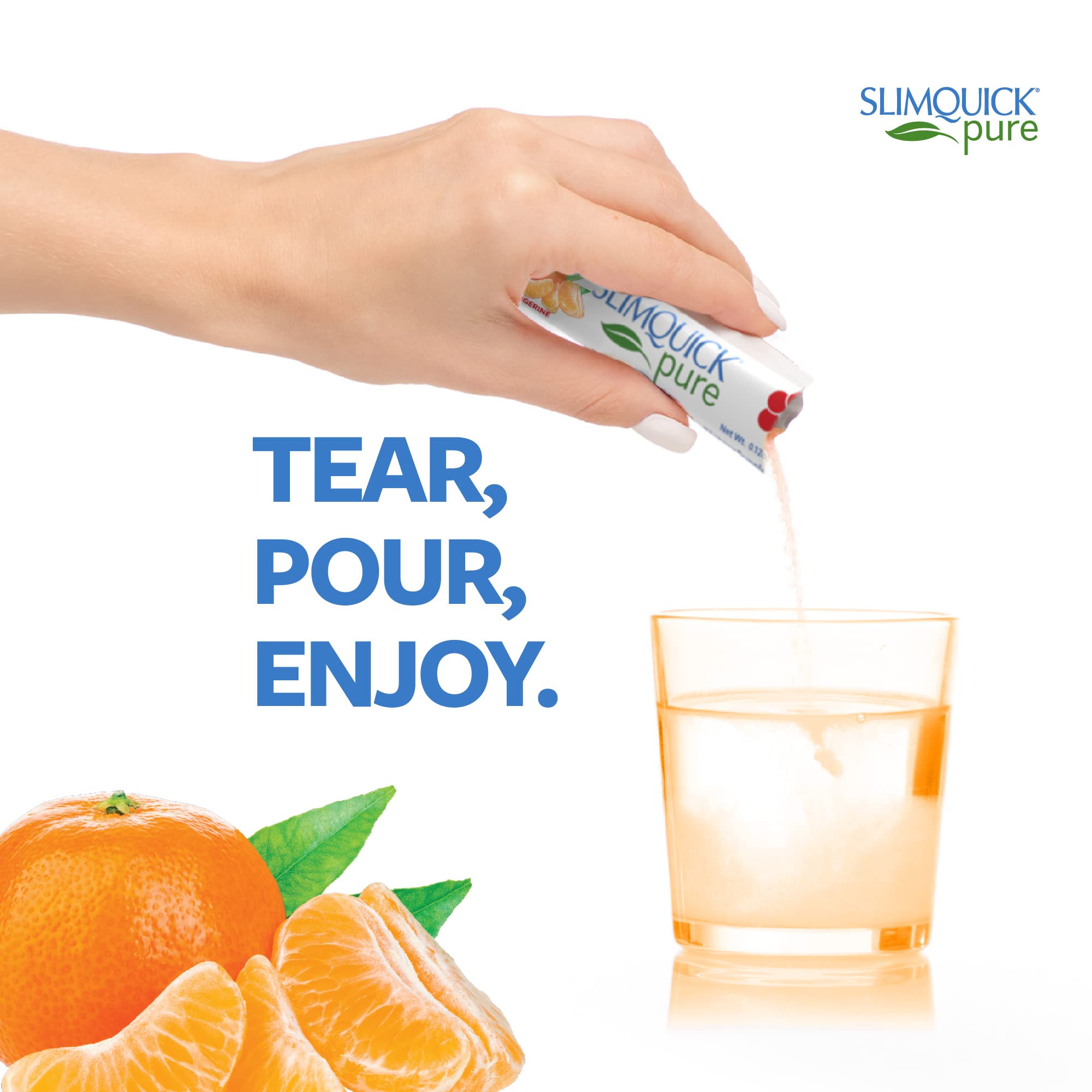 SlimQuick bebida preparada en vaso color tangerina refrescante y energizante