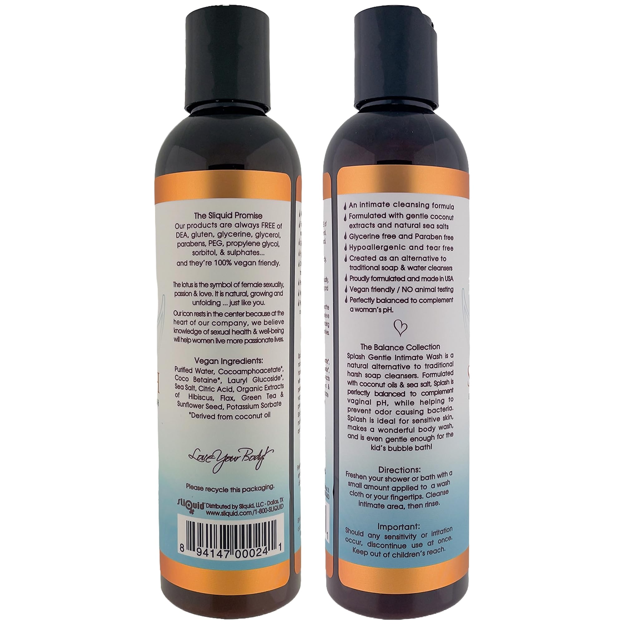 Sliquid Splash textura cremosa en mano para limpieza suave