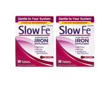 Slow Fe envase frontal mostrando pack de 2 y beneficio tolerancia digestiva