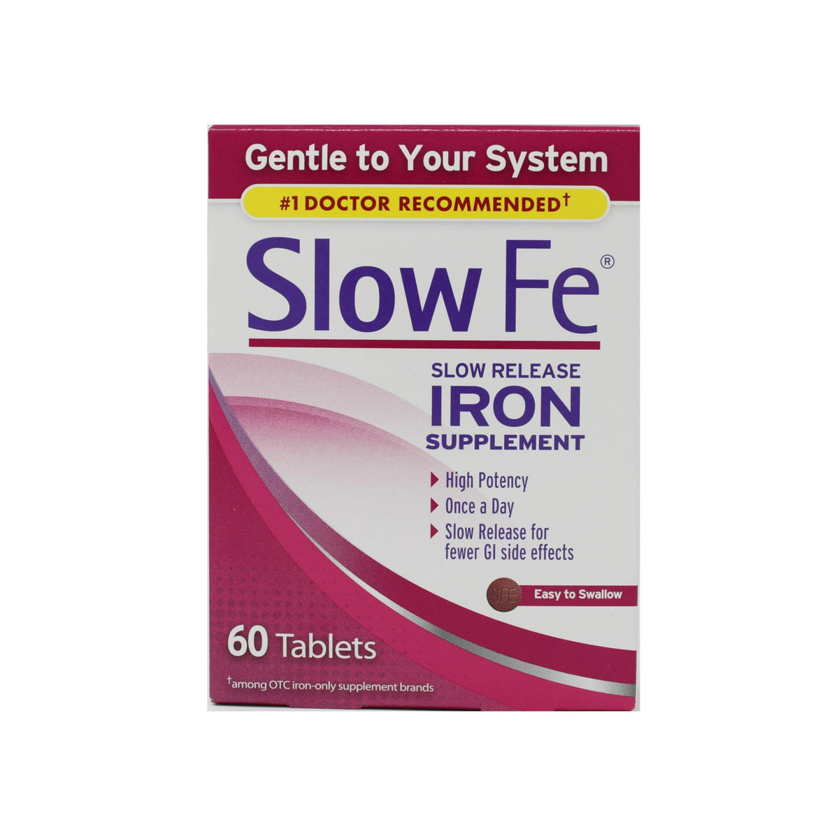 Slow Fe envase frontal mostrando etiqueta y beneficio de tolerancia digestiva