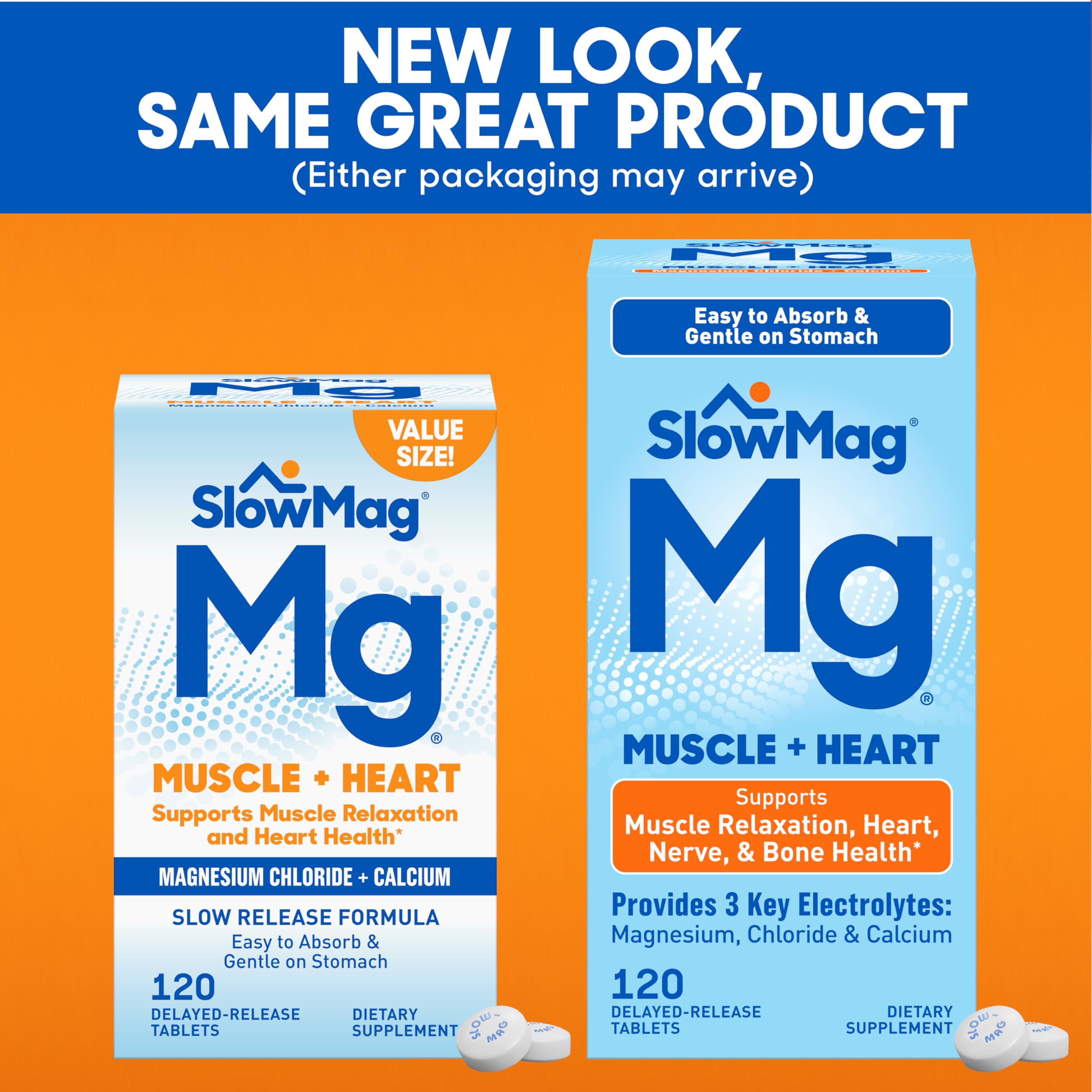 Slow-Mag primer plano de tabletas que muestra textura y acabado suave