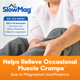 Slow-Mag suplemento en uso con agua durante la rutina diaria