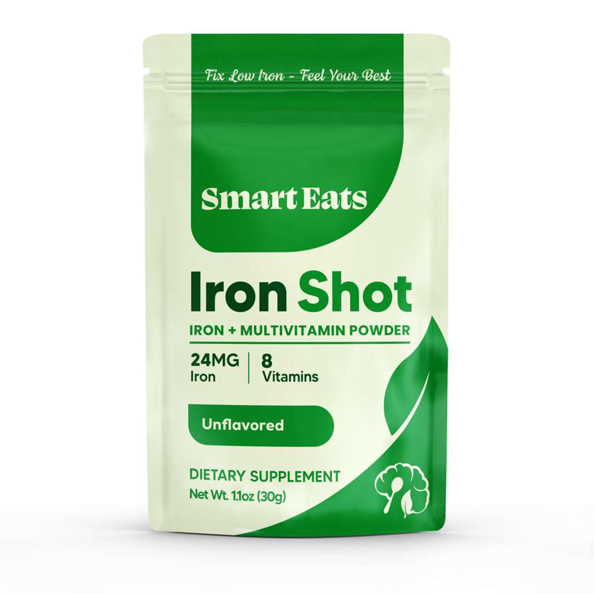 Smart Eats frasco frontal que muestra presentación limpia y beneficios