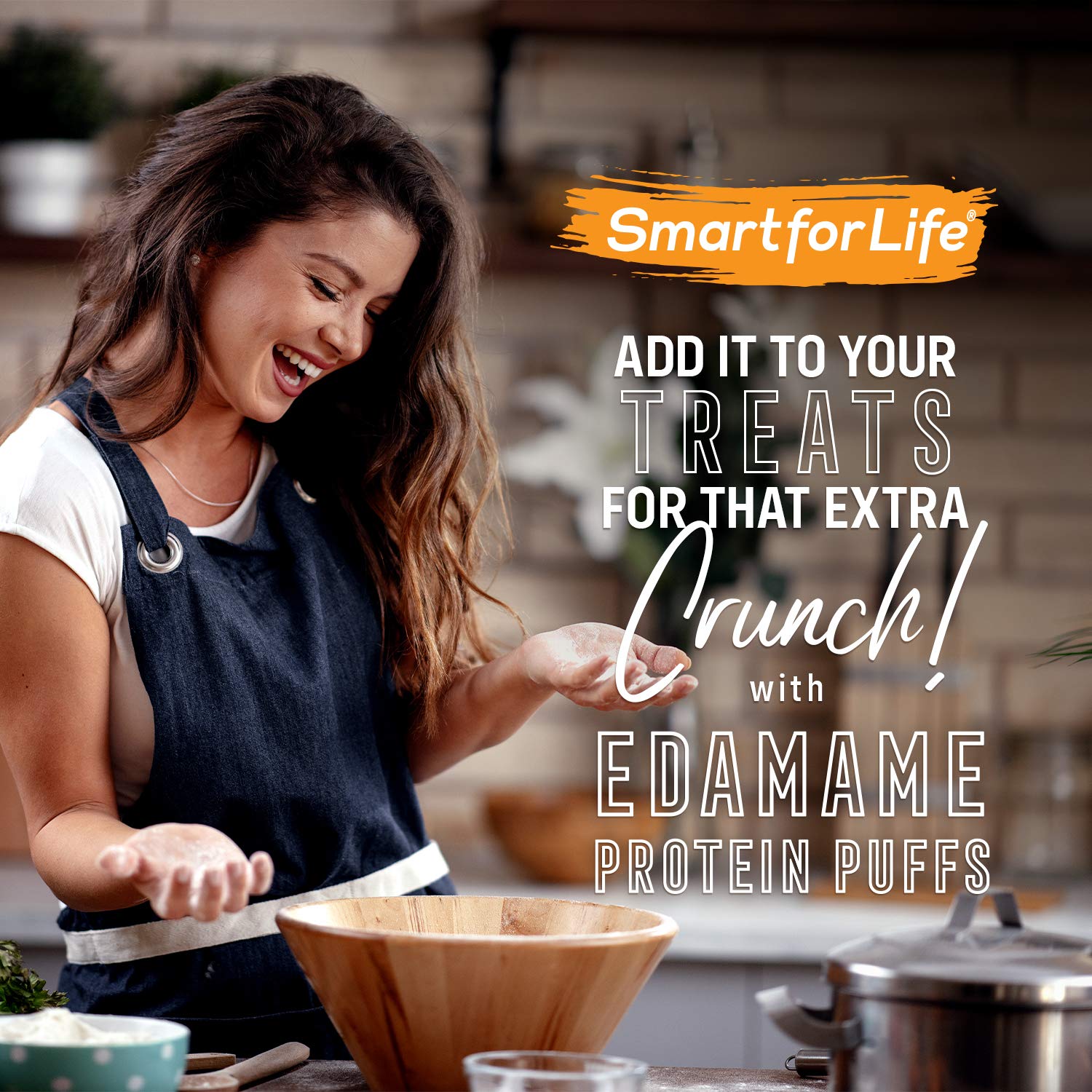 Smart for Life detalle de la textura crujiente para mayor satisfacción al morder