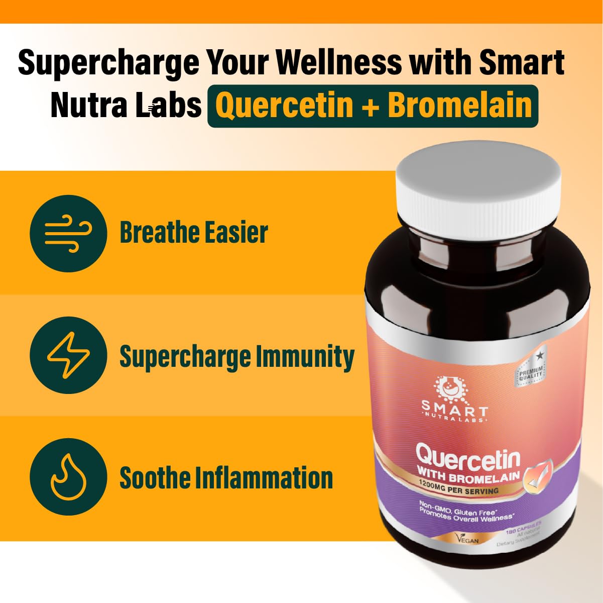 Smart Nutra Labs frasco junto a regla para comparar tamaño y dosis