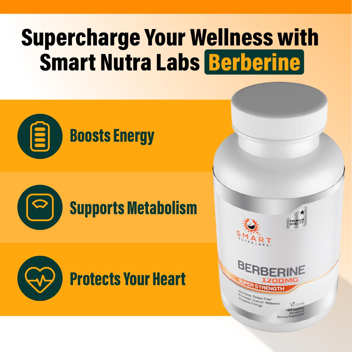 Smart Nutra Labs etiqueta nutricional en primer plano mostrando pureza y dosis