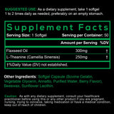 SmarterVitamins aceite de linaza en gota destacando omega-3 y absorción