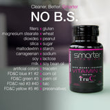 SmarterVitamins frascos abiertos con cápsulas visibles, cantidad por pack