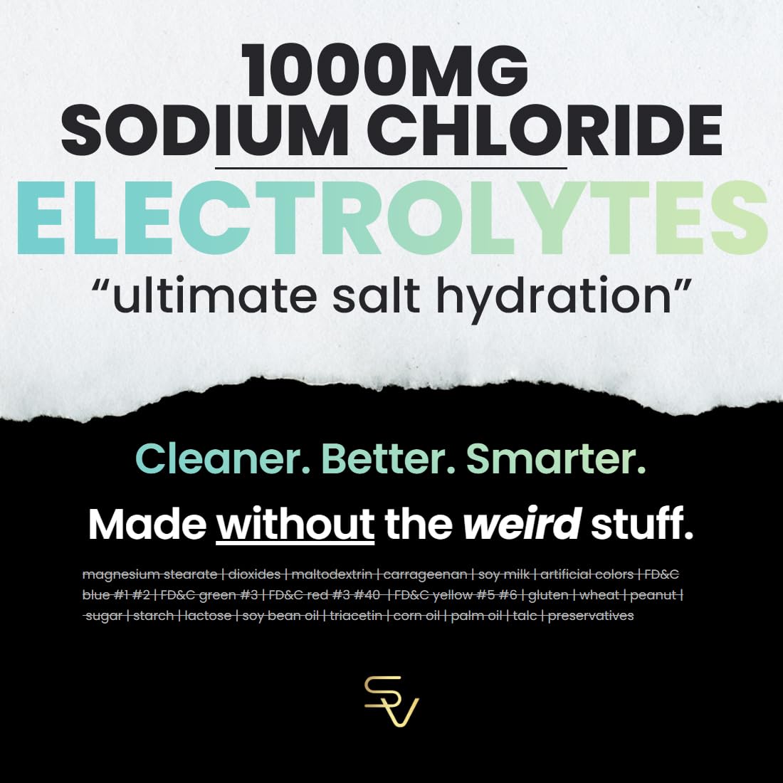 SmarterVitamins etiqueta con información de sodio, potasio y magnesio