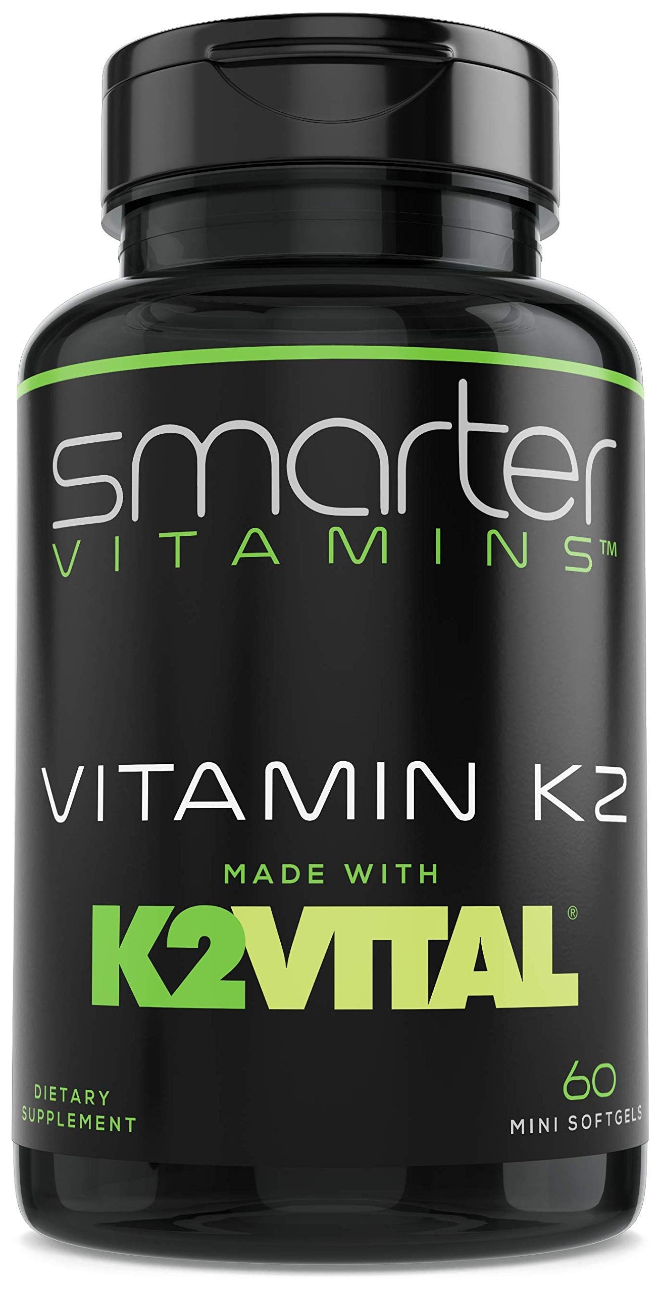SmarterVitamins frasco delantero con etiqueta clara y tamaño práctico